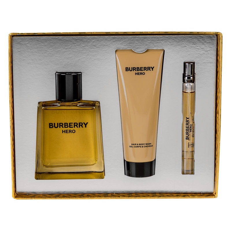 Burberry Hero Edt 3-Piece Gift Set With After Shave Balm and Travel Size