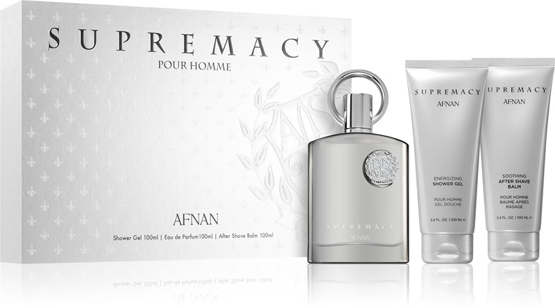 Afnan Supremacy Pour Homme 3 Piece Gift Set With Shower Gel And After Shav - Scents Avenue NG